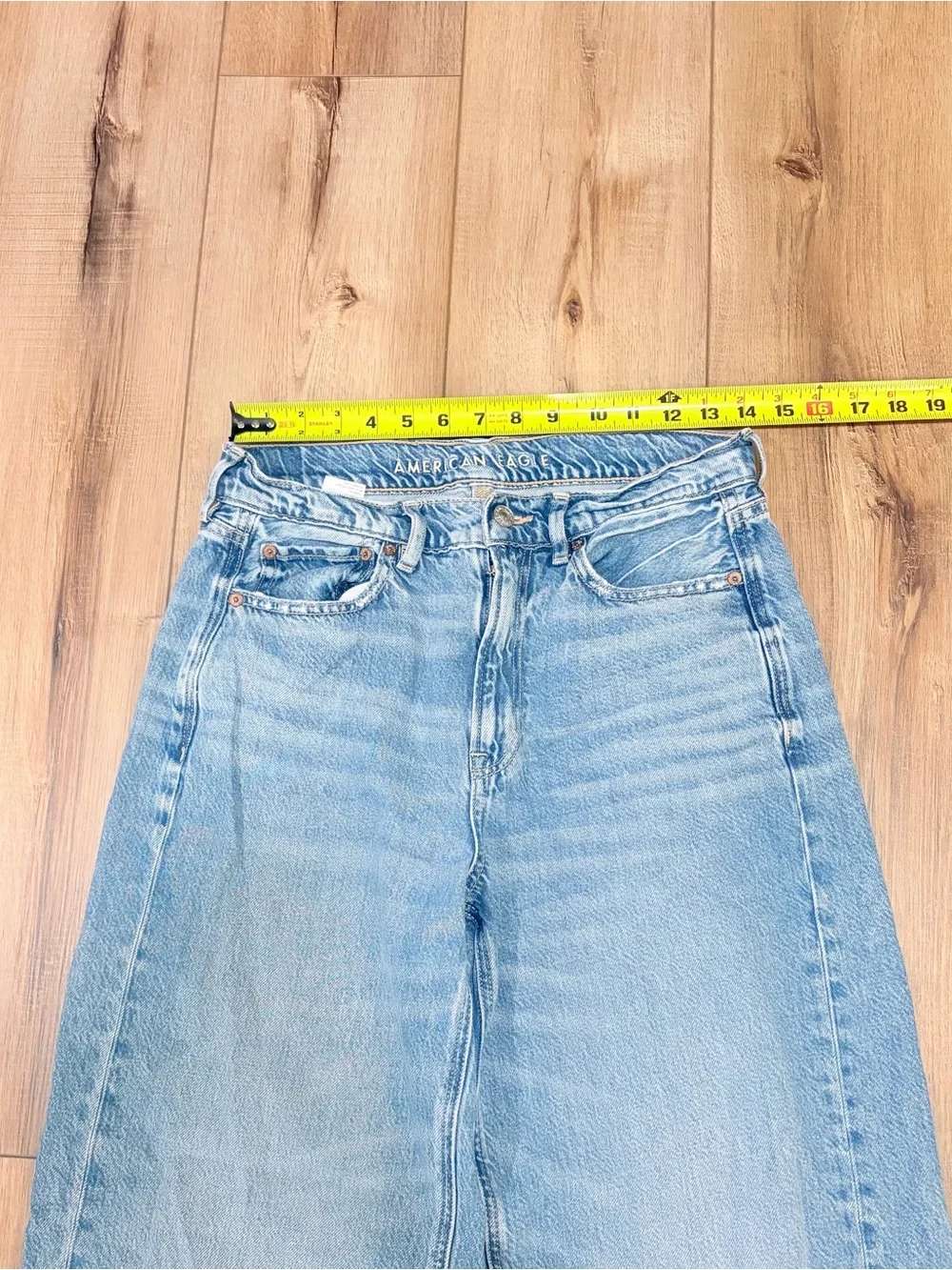 American Eagle Baggy Wide Leg Jeans Y2K Coastal Cowgirl Grungecore 8 - Picture 11 of 14